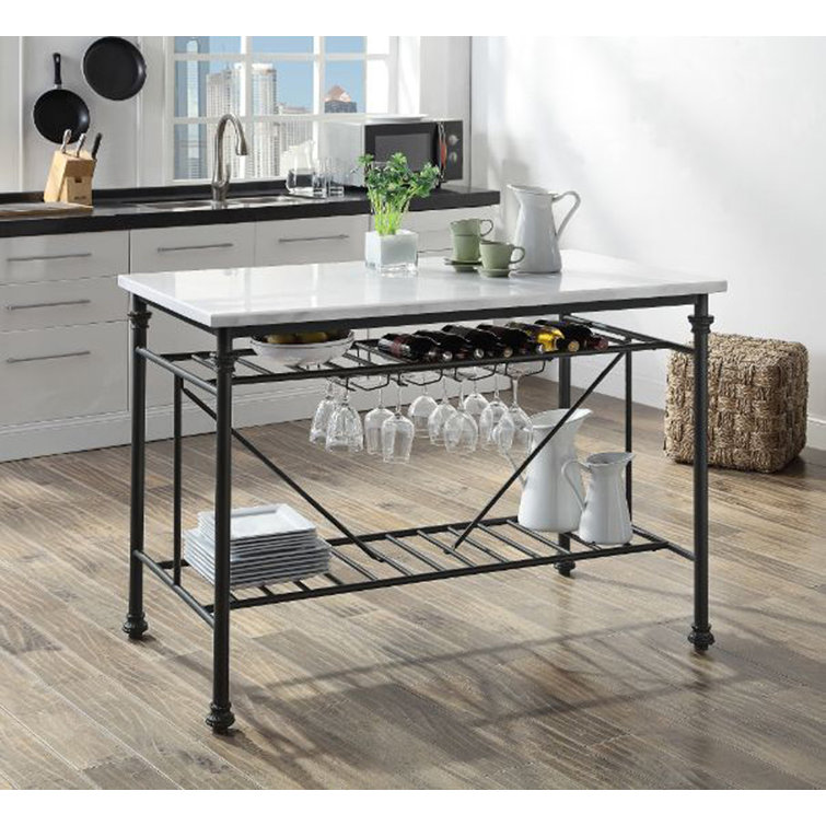 Marble top kitchen island best sale with seating